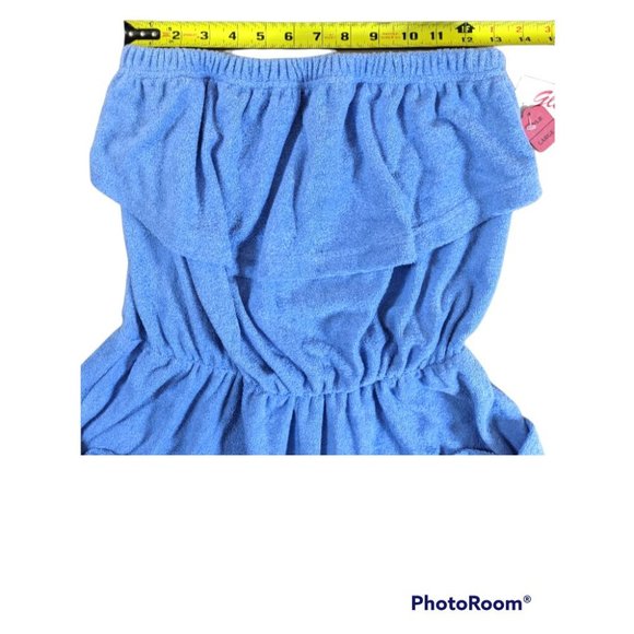 NWT Vintage Terrycloth Romper Jumper Gloria's Fashions Coverup Blue - Large - Picture 9 of 12